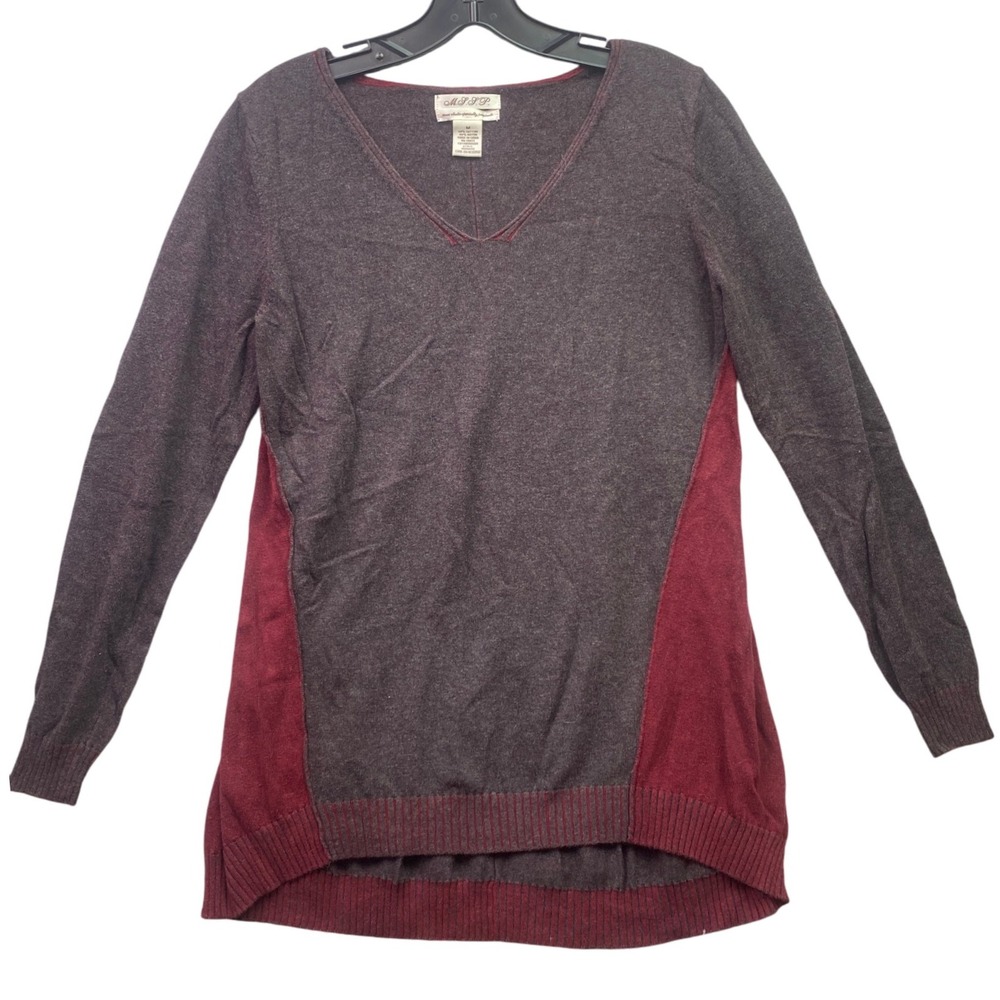 M.S.S.P. Sweater Womens Medium Color Block‎ Rayon Academia Preppy Career Office